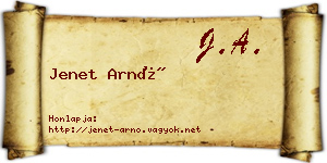 Jenet Arnó névjegykártya